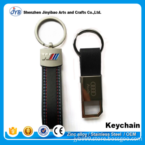 custom hot sale leather car logo keyrings for business